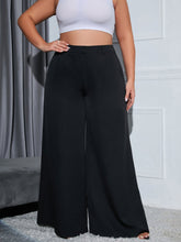 Plus Size Black High Rise Wide Leg Pants - Shah S. Sahota